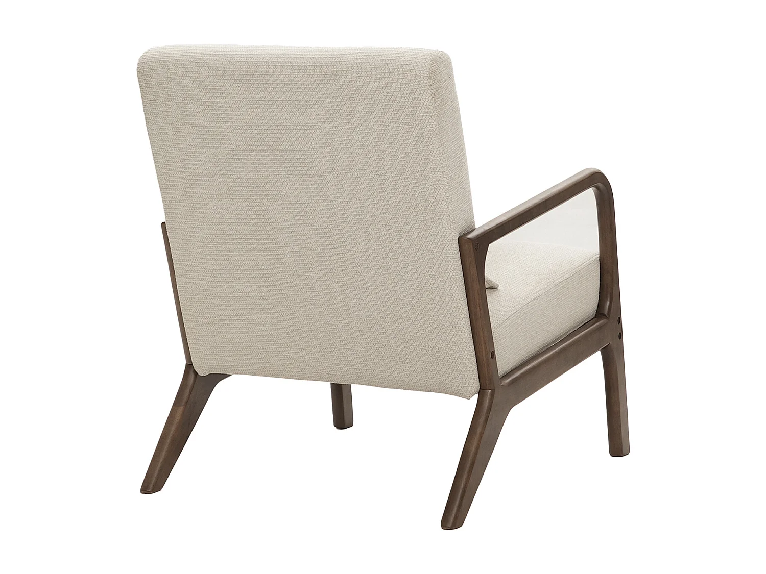 Butaca de 78x65x75 cm con estructura de madera y tela con cojín lumbar en beige Nicole