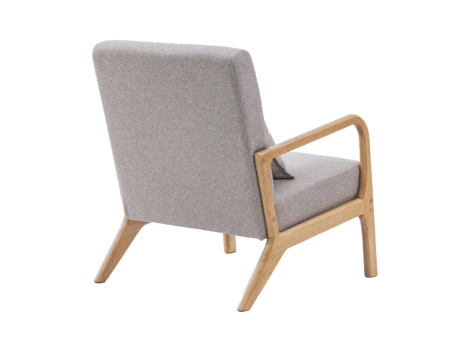 Butaca de 78x65x75 cm con estructura de madera y tela con cojín lumbar en gris Nicole