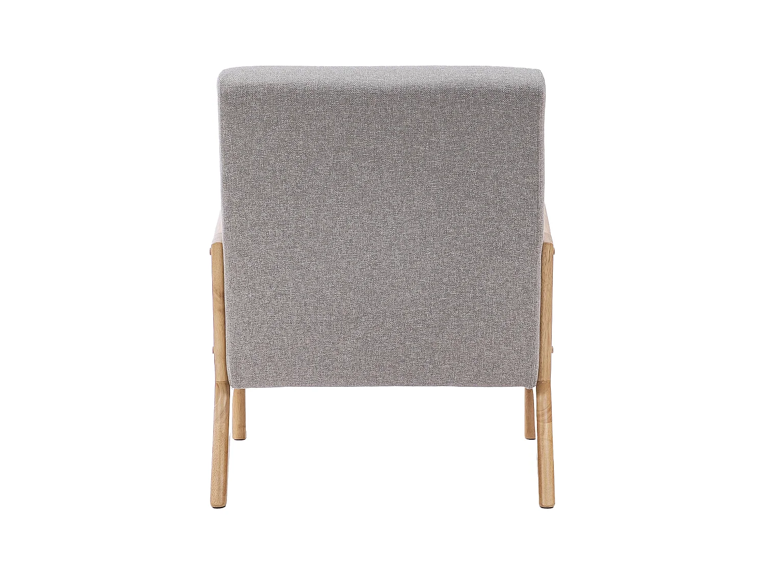 Butaca de 78x65x75 cm con estructura de madera y tela con cojín lumbar en gris Nicole