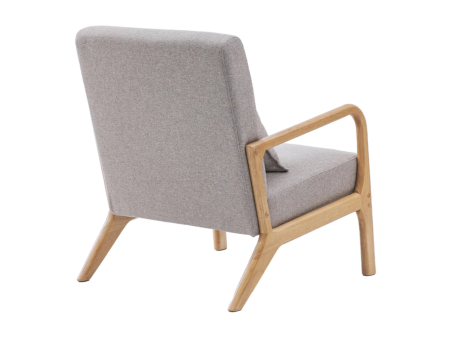 Butaca de 78x65x75 cm con estructura de madera y tela con cojín lumbar en gris Nicole