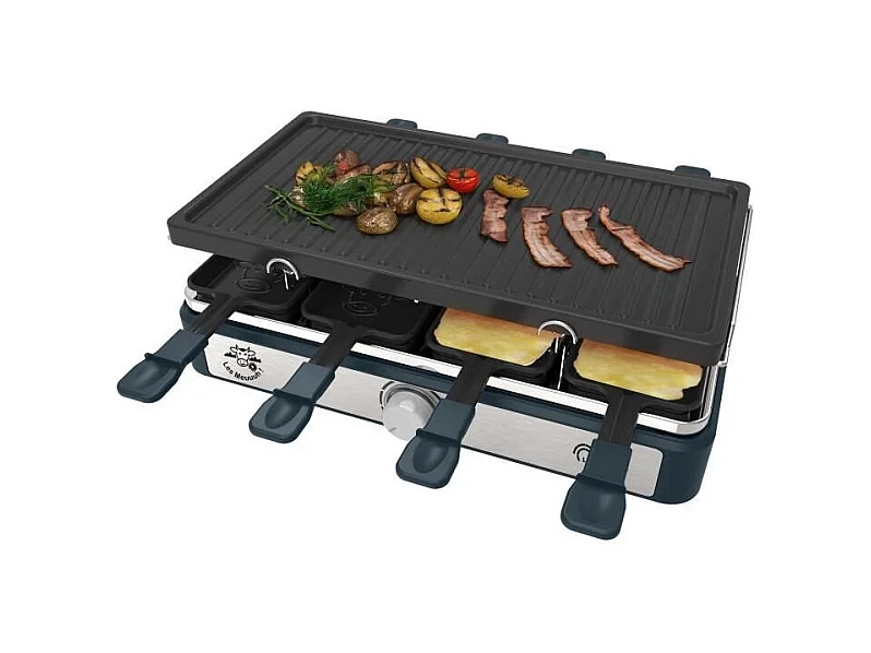 Appareil a raclette rectangulaire - LITTLE BALANCE - Maxi Grill & Cheese - 1400 W - 8 personnes - Meuuh / design poivre