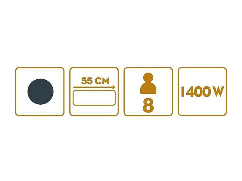 Appareil a raclette rectangulaire - LITTLE BALANCE - Maxi Grill & Cheese - 1400 W - 8 personnes - Meuuh / design poivre