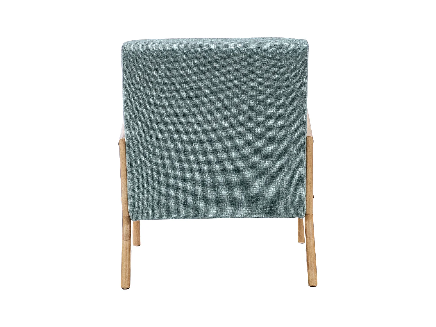 Butaca de 78x65x75 cm con estructura de madera y tela con cojín lumbar en verde Nicole