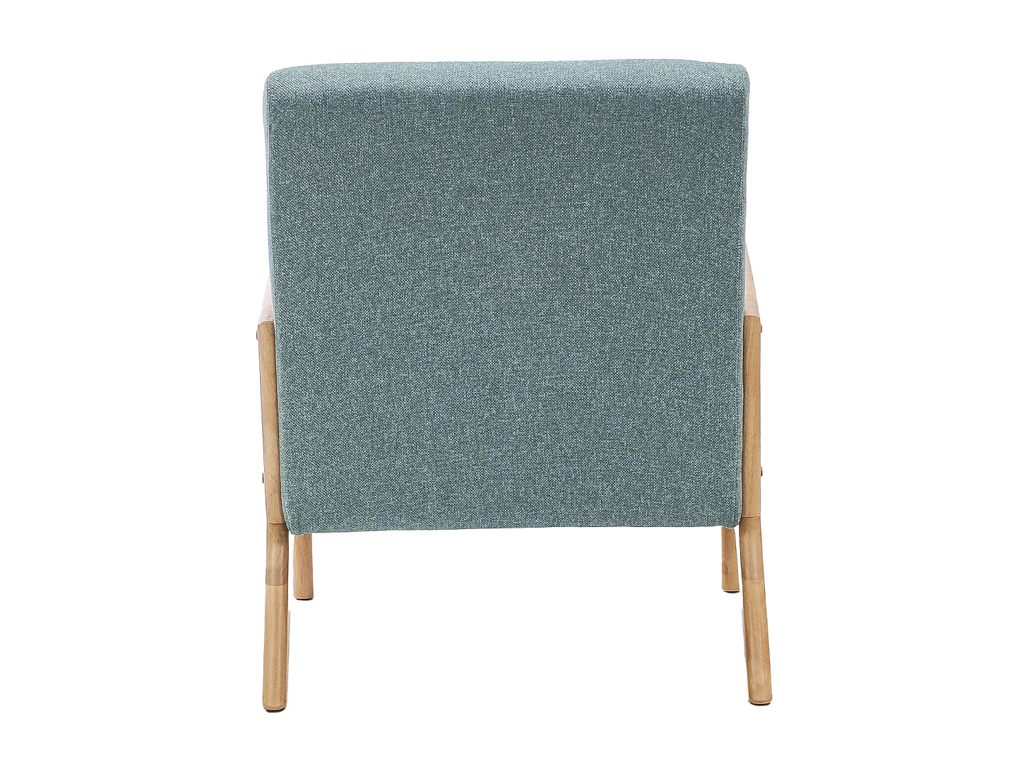 Butaca de 78x65x75 cm con estructura de madera y tela con cojín lumbar en verde Nicole