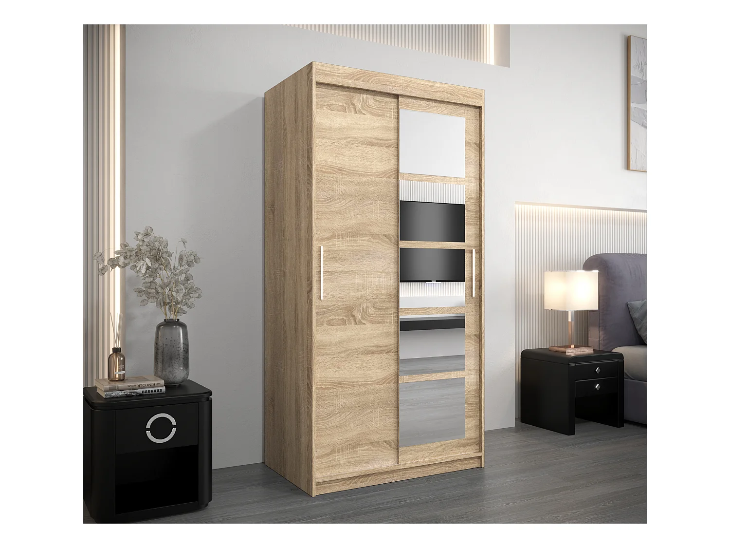 Schwebetürenschrank Roma 200/100/62 2-Türig (Sonoma)