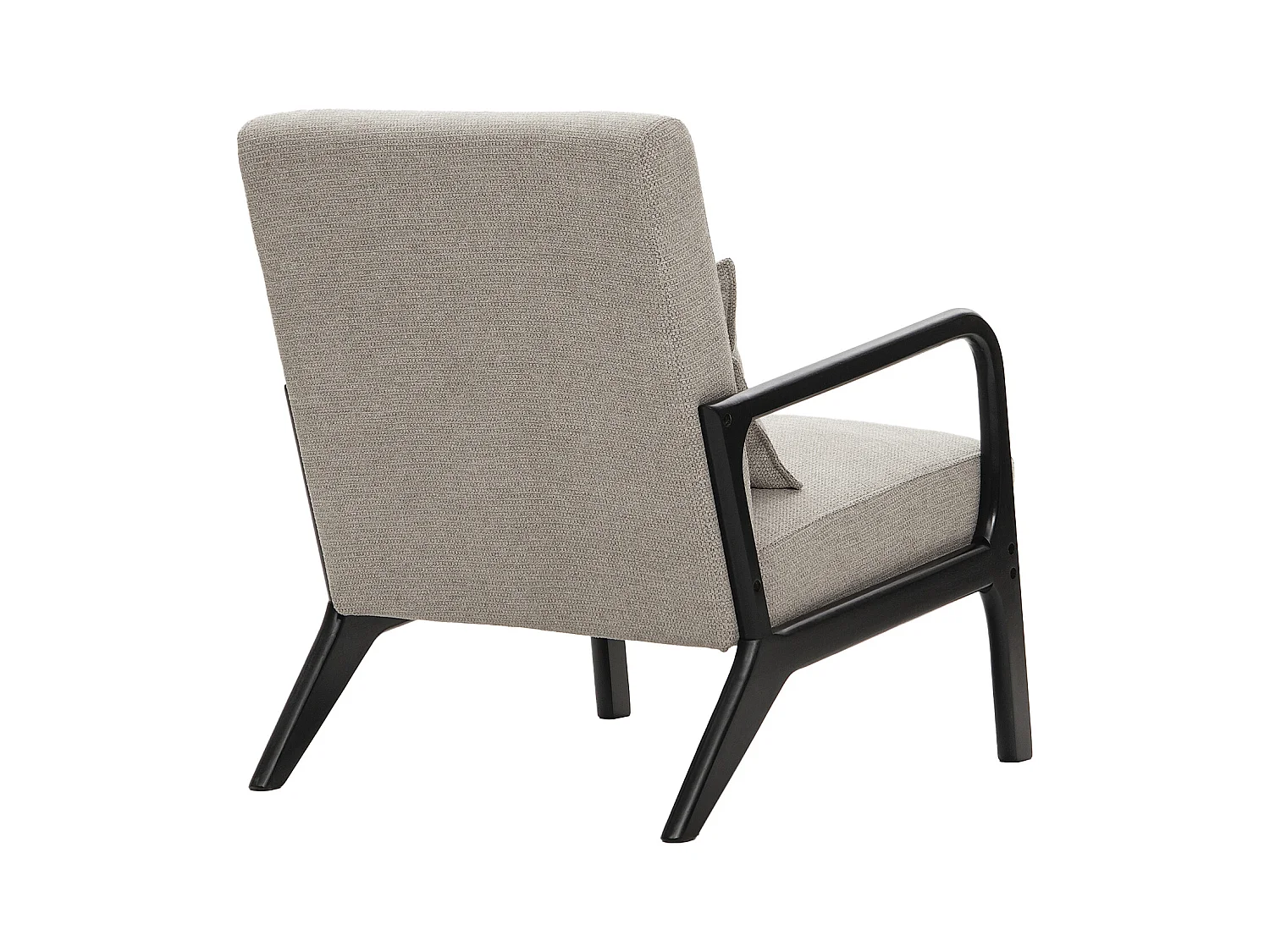 Butaca de 78x65x75 cm con estructura de madera y tela con cojín lumbar en gris taupe Nicole