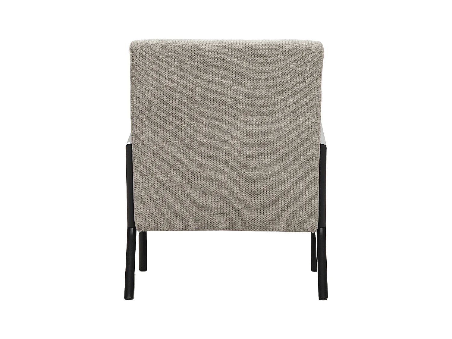 Butaca de 78x65x75 cm con estructura de madera y tela con cojín lumbar en gris taupe Nicole