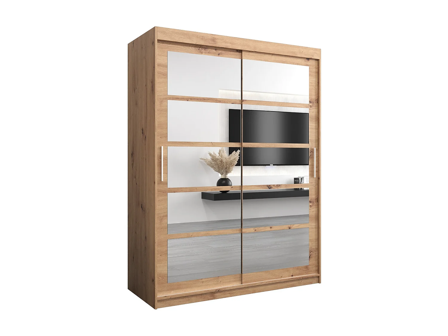 Schwebetürenschrank Roma 200/150/62 2-Türig (Artisan)