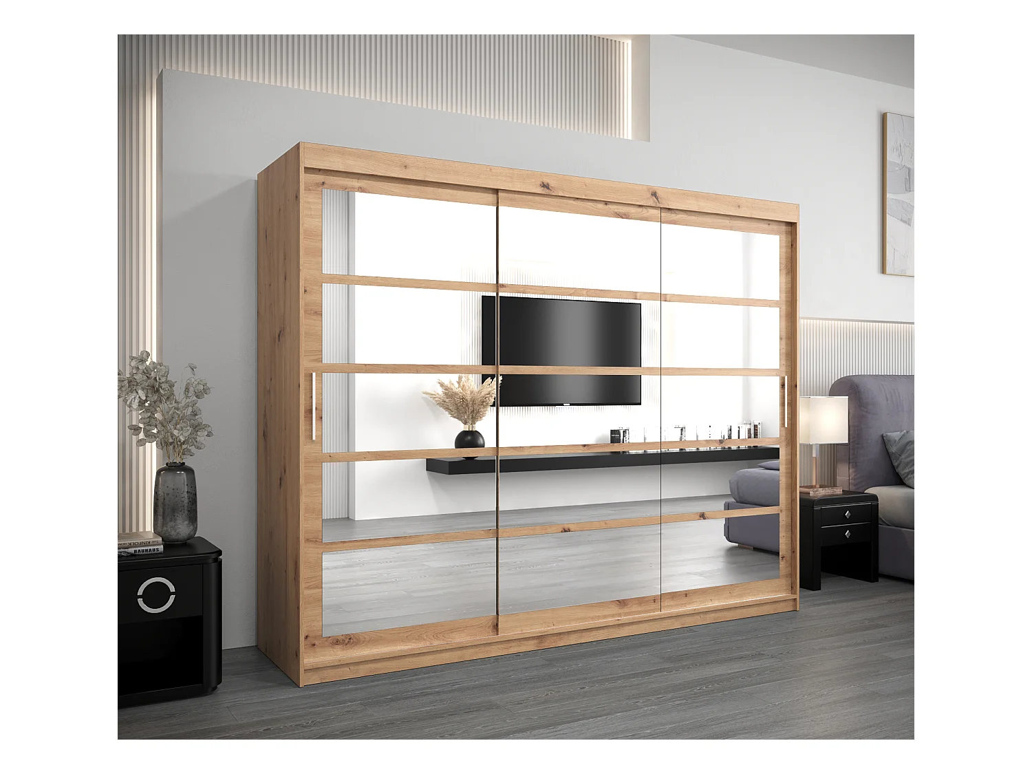 Roma 2 kledingkast met schuifdeuren 200/250/62 3 deuren (artisan/artisan)