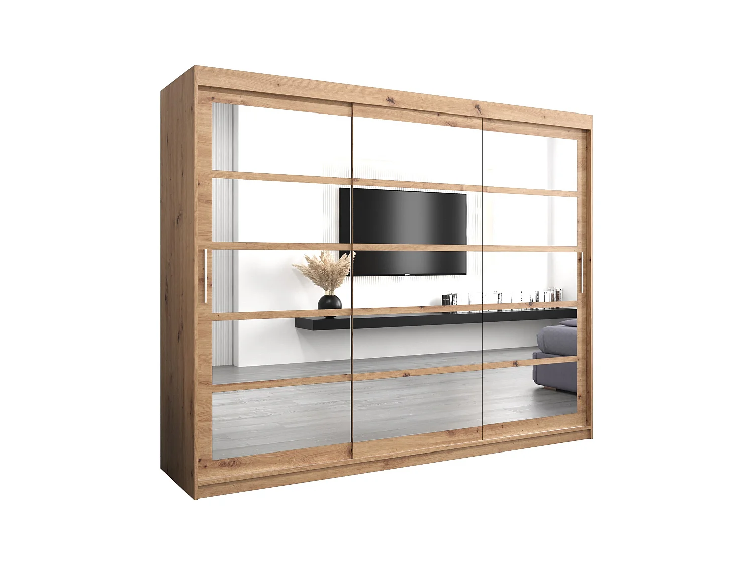 Schwebetürenschrank Roma 200/250/62 2-Türig (Artisan)