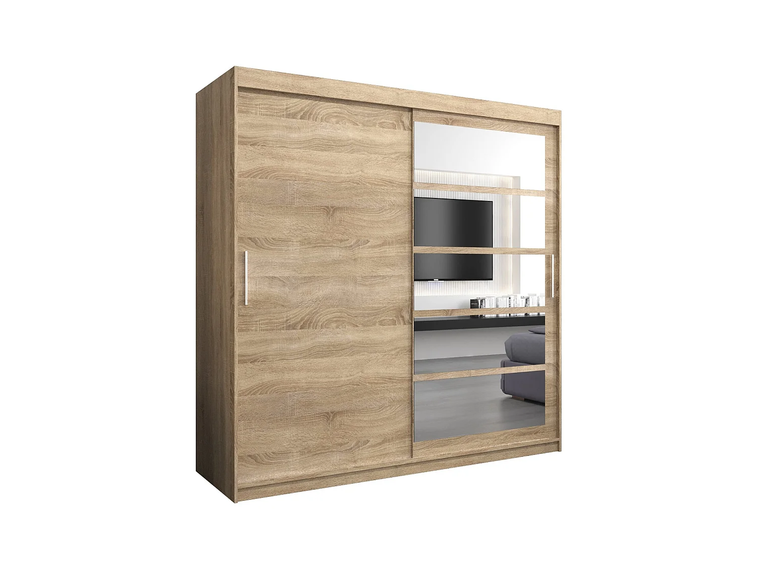 Schwebetürenschrank Roma 200/200/62 2-Türig (Sonoma)