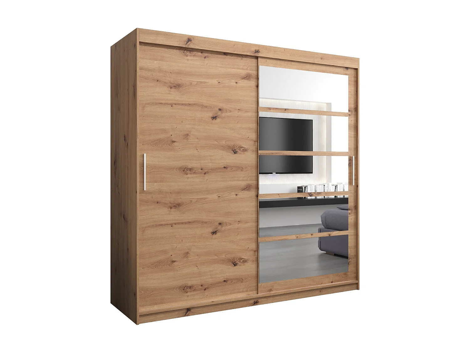 Schwebetürenschrank Roma 200/200/62 2-Türig (Artisan)