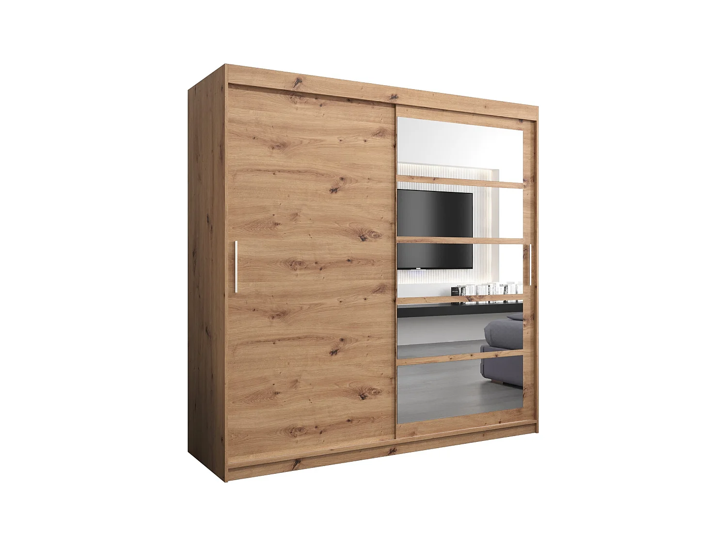 Schwebetürenschrank Roma 200/200/62 2-Türig (Artisan)