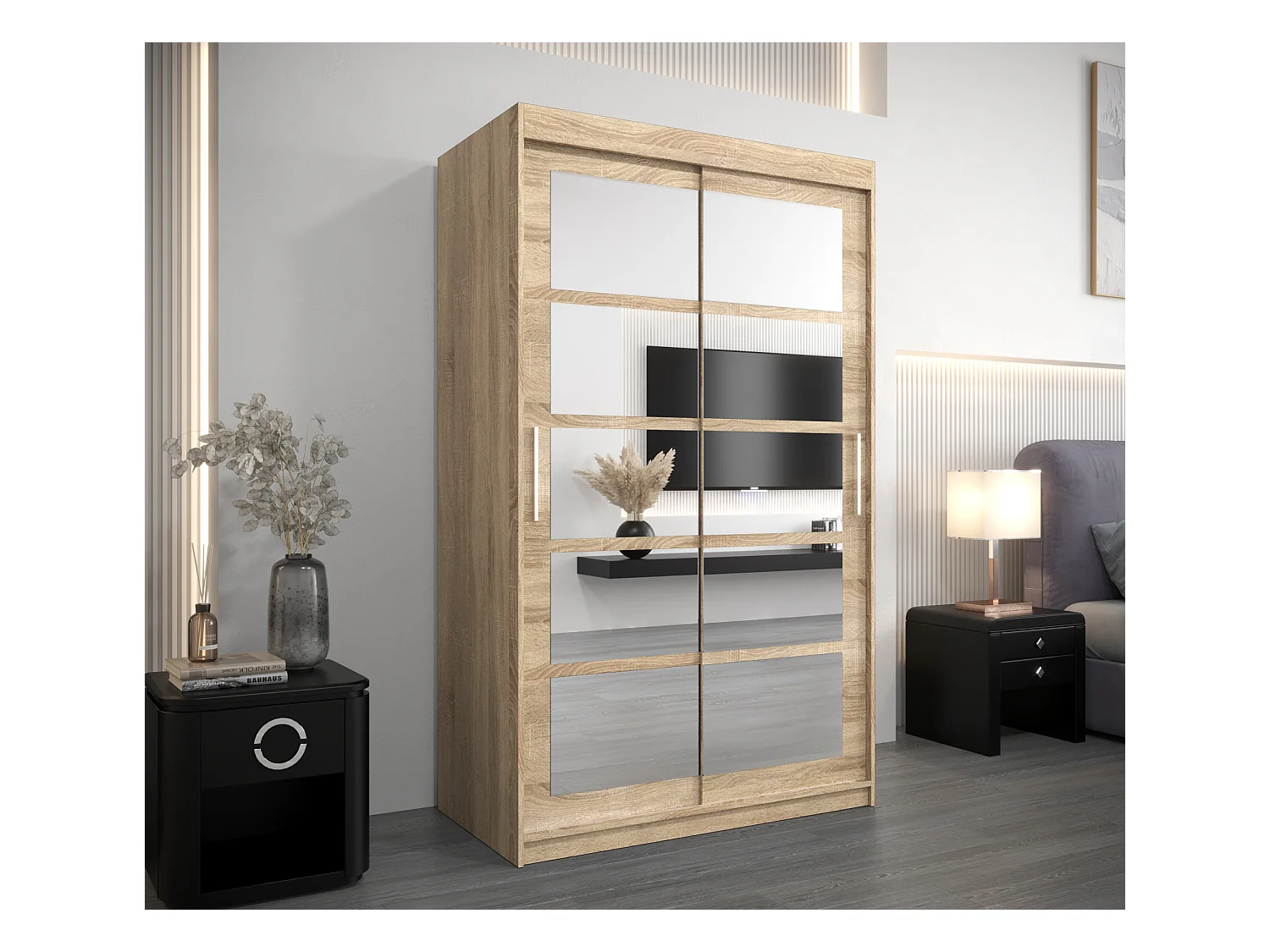 Armoire Roma 2 À Portes Coulissantes 200/120/62 2 portes (Sonoma/Sonoma)