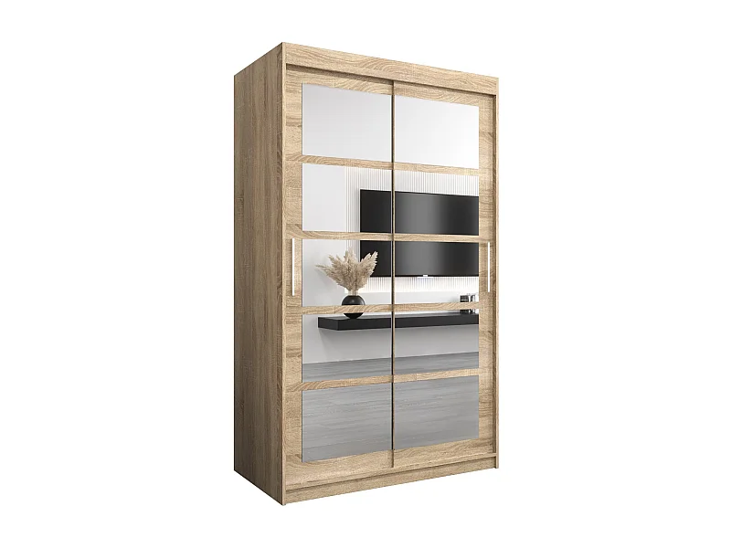 Roma 2 kledingkast met schuifdeuren 200/120/62 2 deuren (sonoma/sonoma)