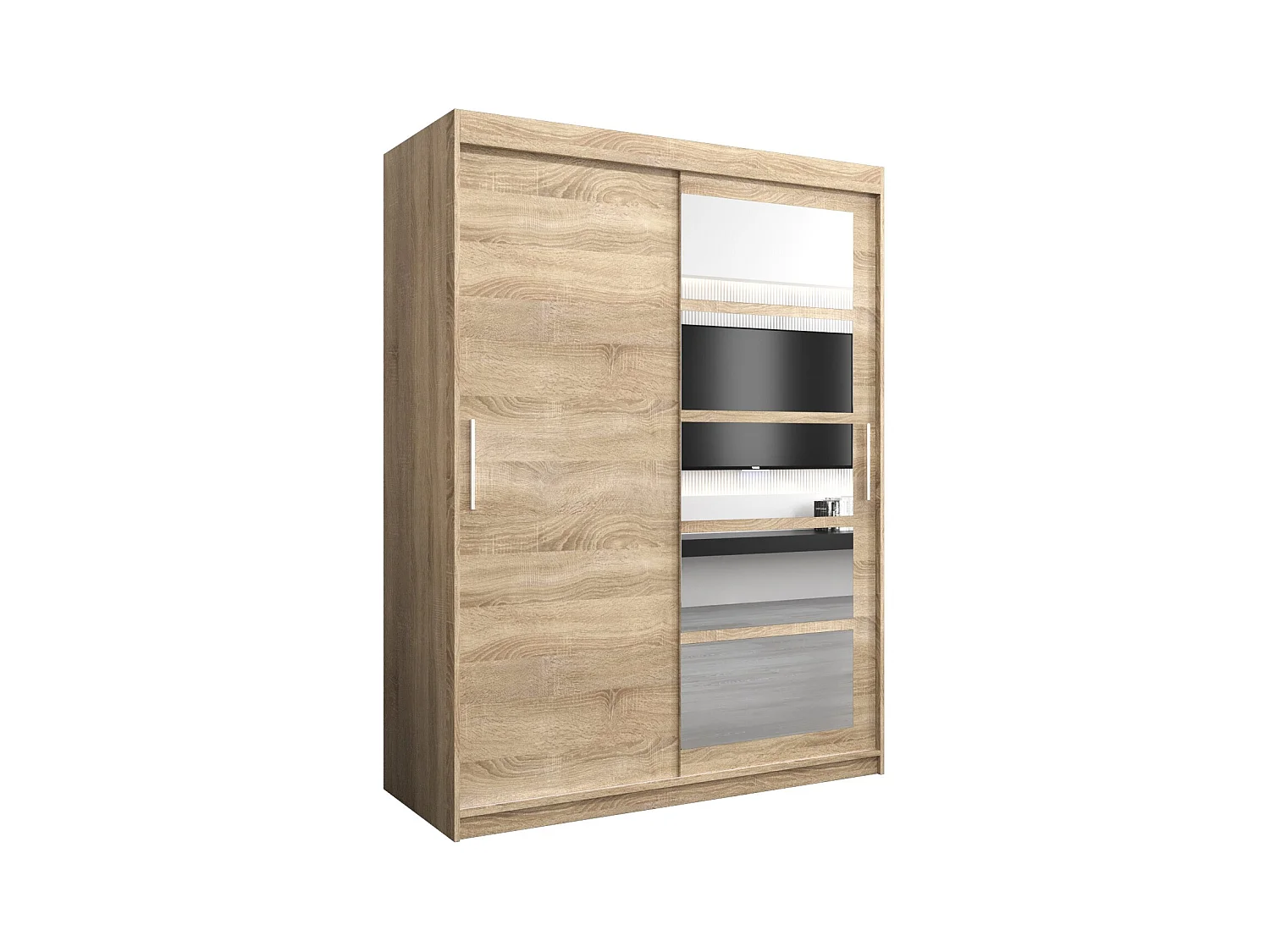 Schwebetürenschrank Roma 200/150/62 2-Türig (Sonoma)