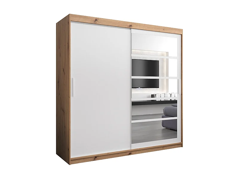Roma 1 kledingkast met schuifdeuren 200/200/62 2 deuren (artisan/wit)