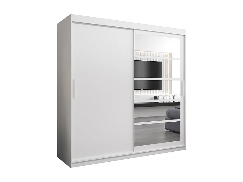 Armario Roma 1 de puertas correderas 200/200/62 2 puertas (blanco/blanco)