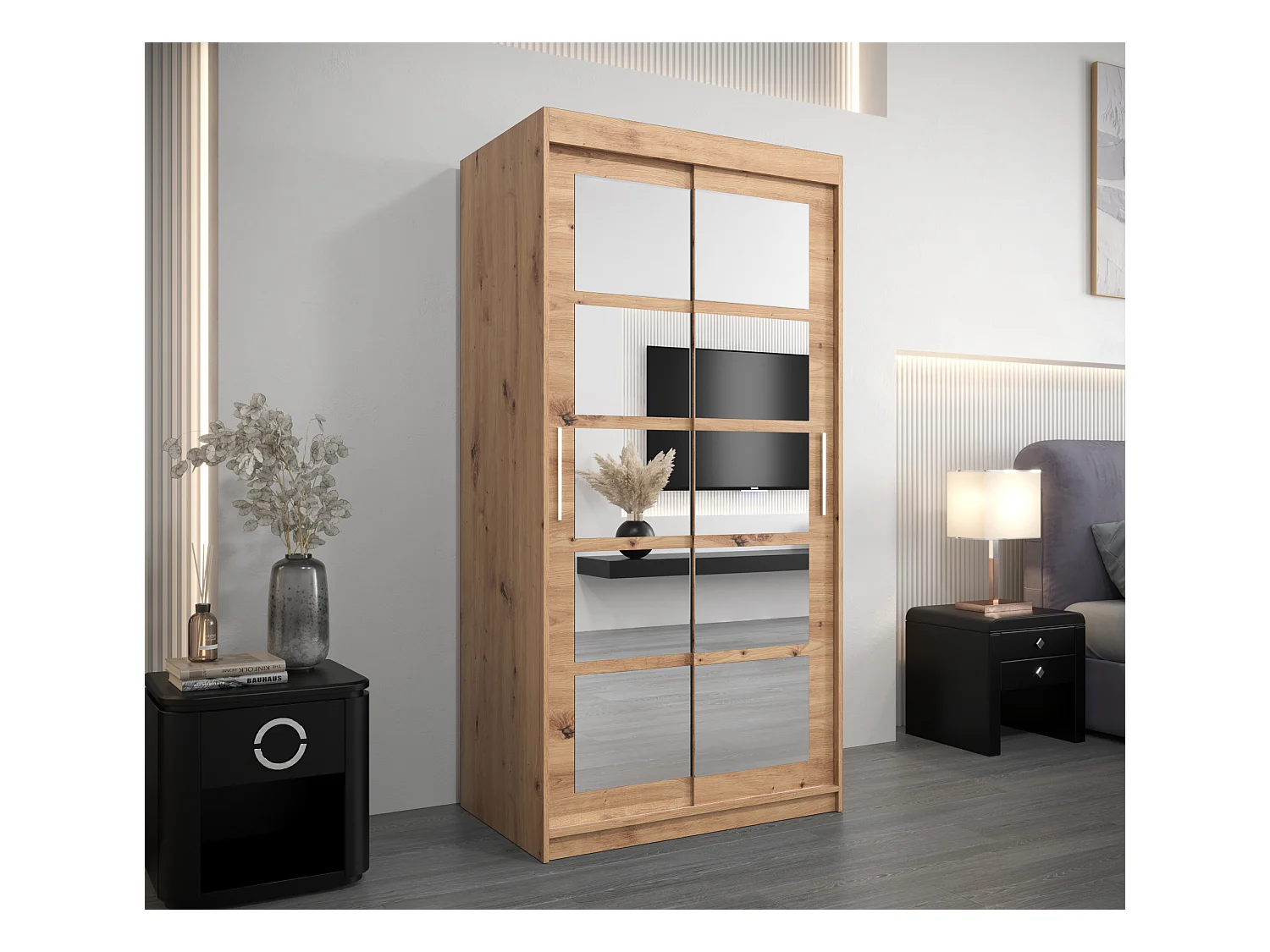 Armoire Roma 2 À Portes Coulissantes 200/100/62 2 portes (Artisan/Artisan)