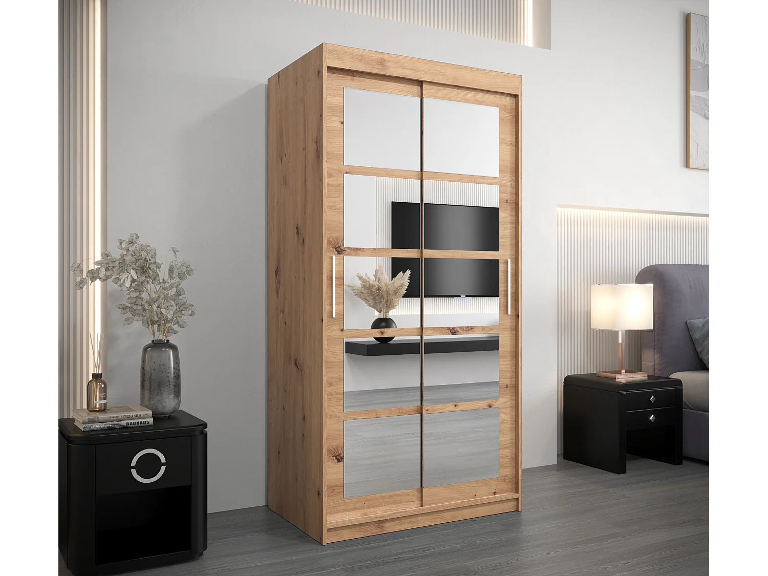 Armoire Roma 2 À Portes Coulissantes 200/100/62 2 portes (Artisan/Artisan)