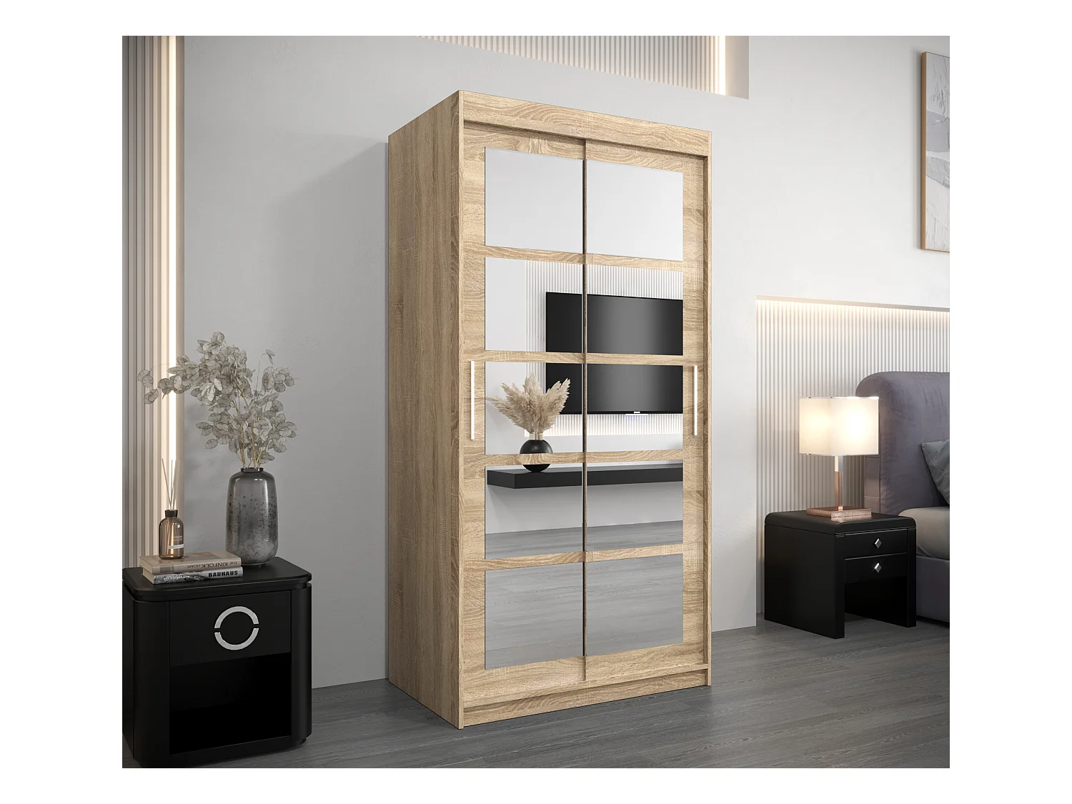 Schwebetürenschrank Roma 200/100/62 2-Türig (Sonoma)