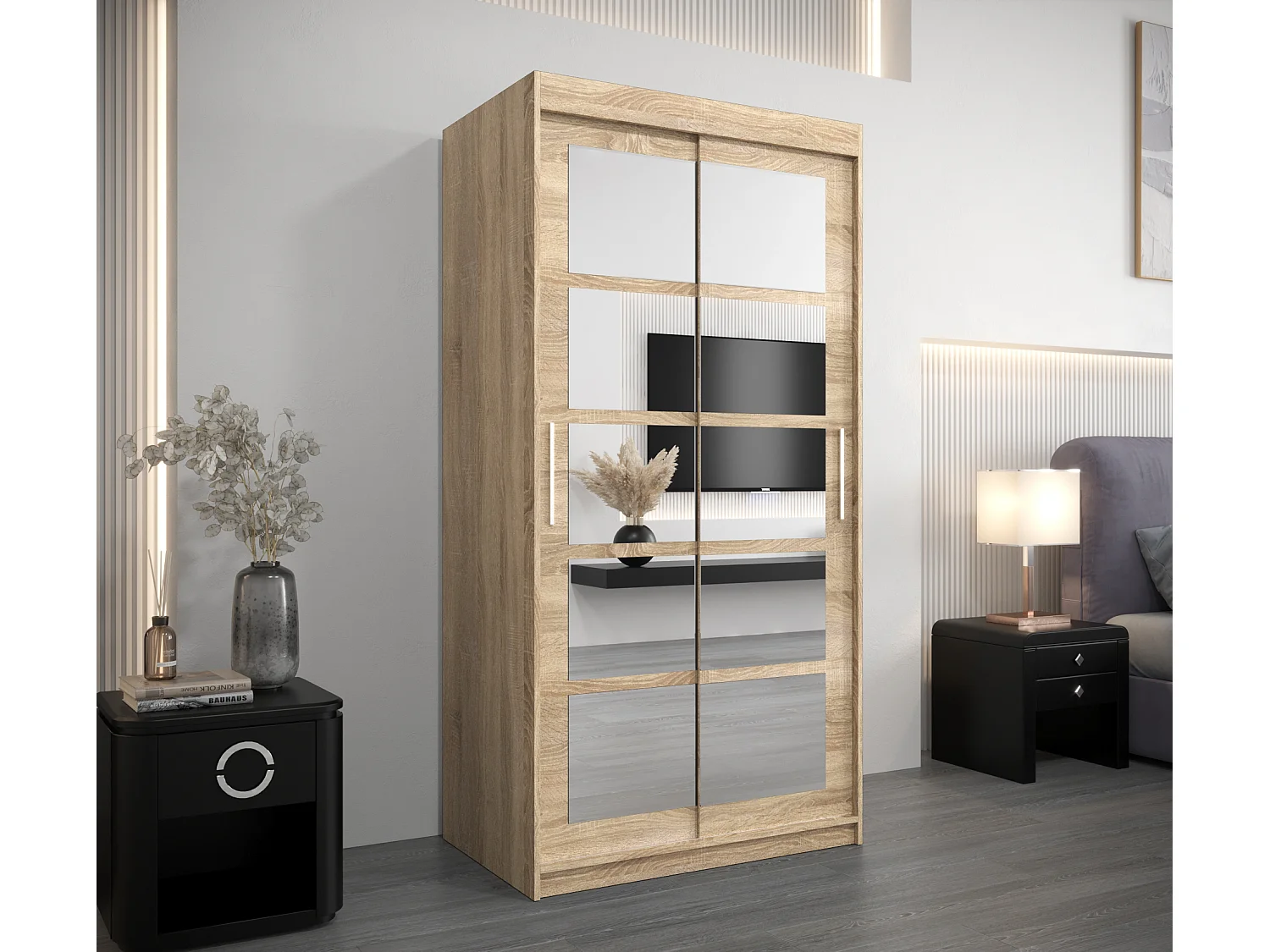 Armoire Roma 2 À Portes Coulissantes 200/100/62 2 portes (Sonoma/Sonoma)