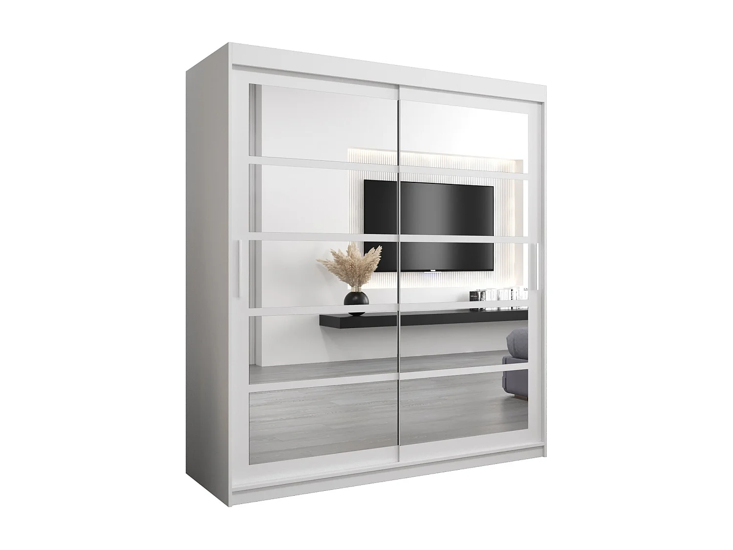 Armario Roma 2 de puertas correderas 200/180/62 2 puertas (blanco/blanco)