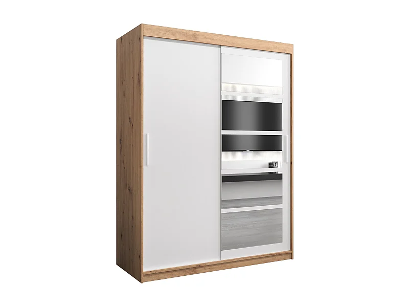 Roma 1 kledingkast met schuifdeuren 200/150/62 2 deuren (artisan/wit)
