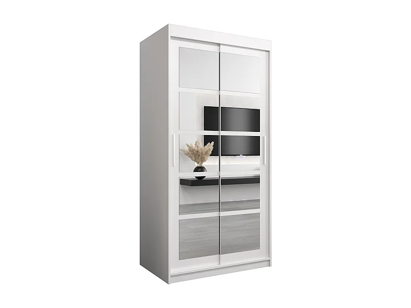 Armoire Roma 2 À Portes Coulissantes 200/100/62 2 portes (Blanc/Blanc)