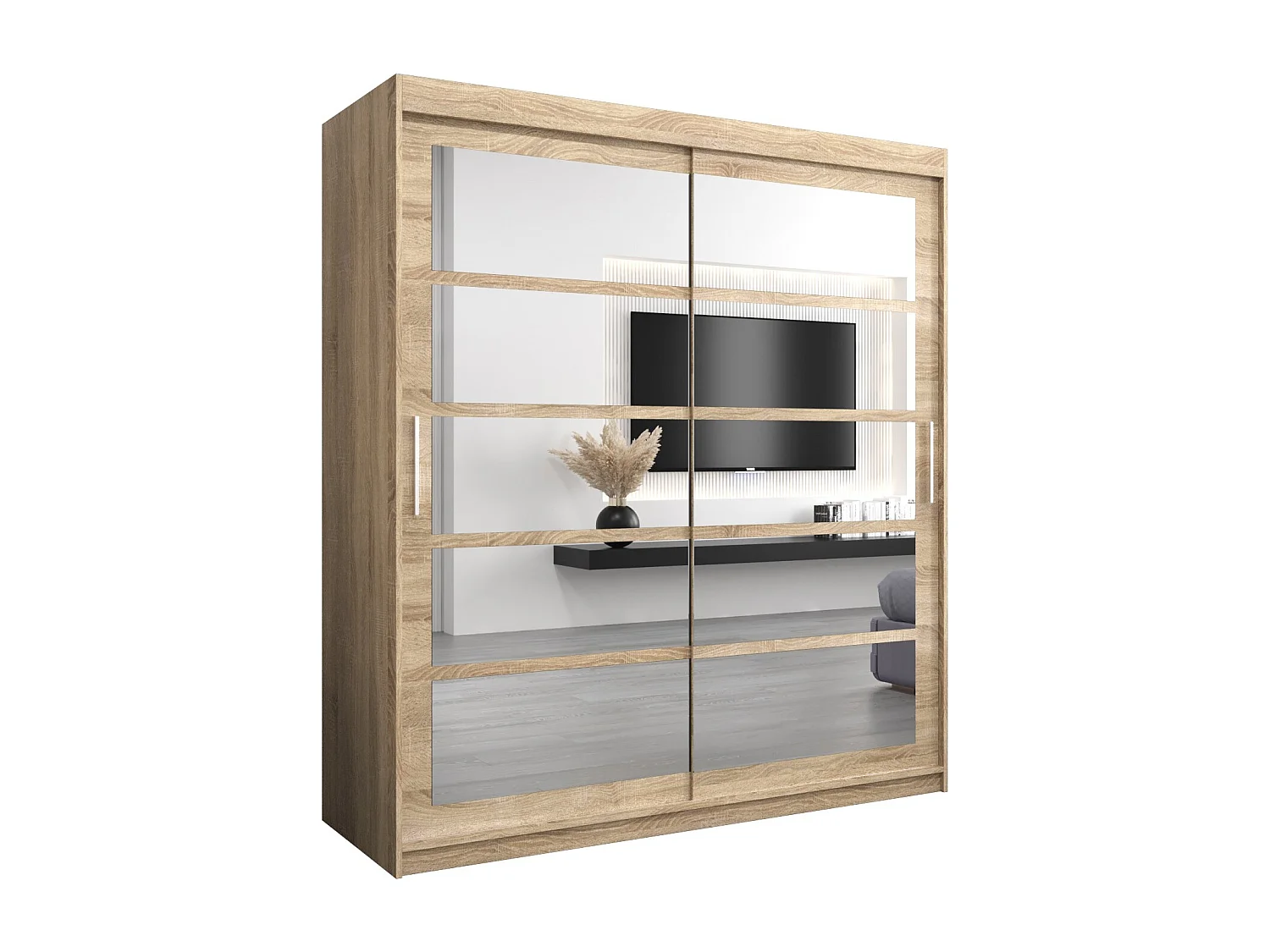 Armadio Roma 2 ad ante scorrevoli 200/180/62 2 porte (sonoma/sonoma)