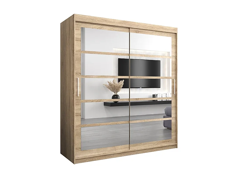 Schwebetürenschrank Roma 200/180/62 2-Türig (Sonoma)