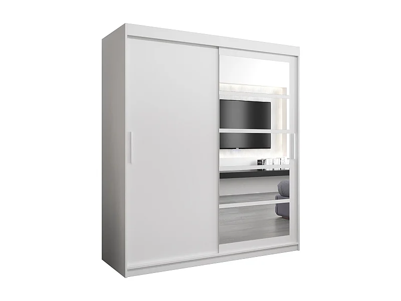 Armadio Roma 1 ad ante scorrevoli 200/180/62 2 porte (bianco/bianco)