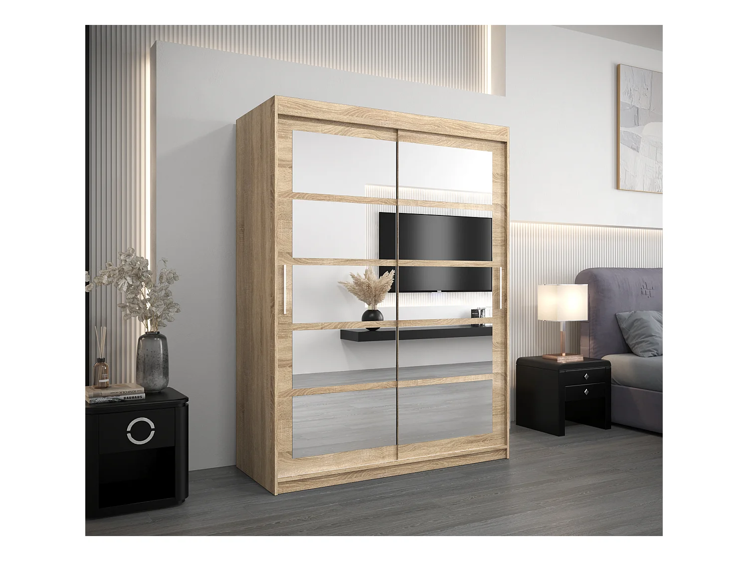 Armoire Roma 2 À Portes Coulissantes 200/150/62 2 portes (Sonoma/Sonoma)