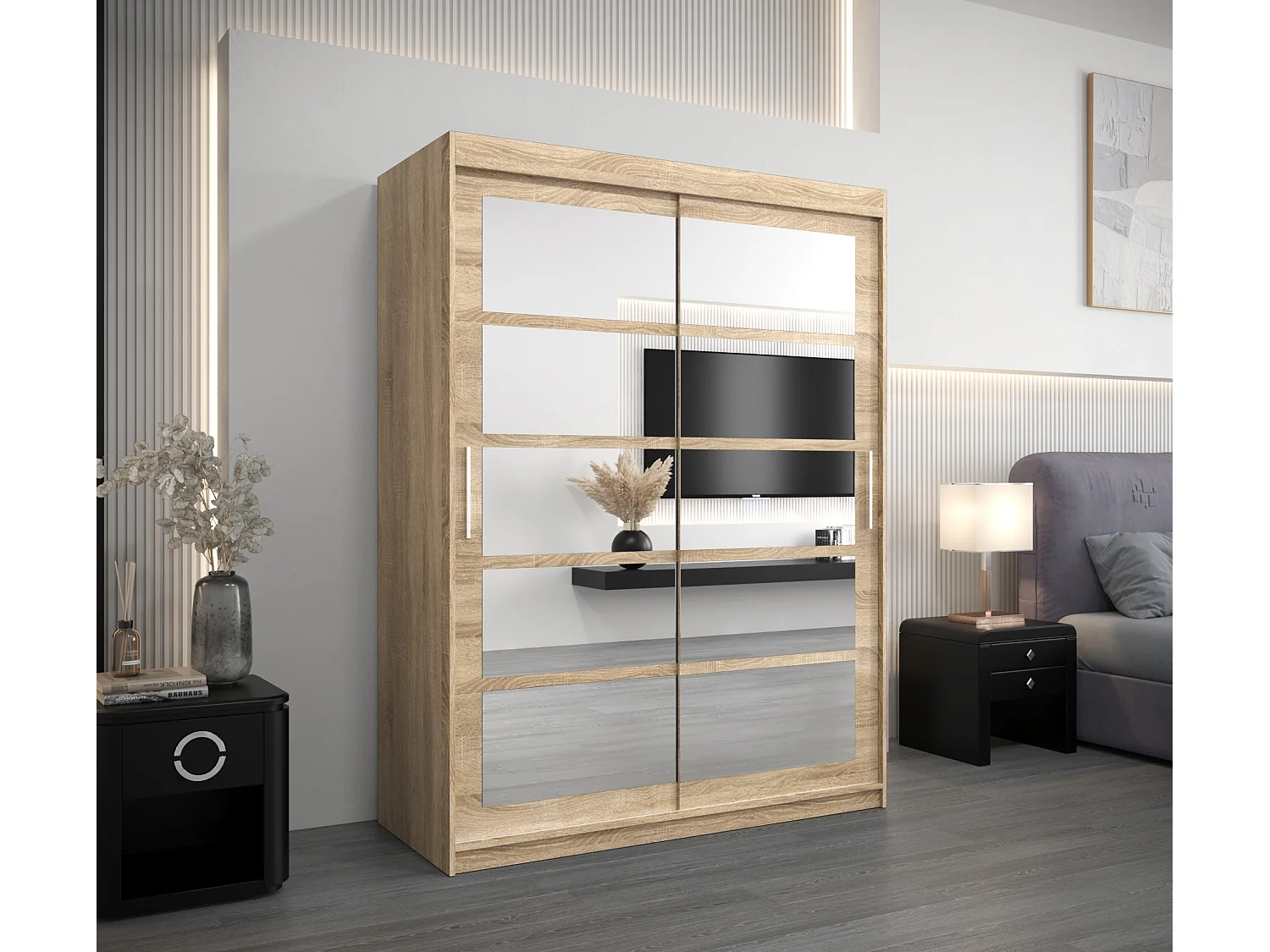 Armoire Roma 2 À Portes Coulissantes 200/150/62 2 portes (Sonoma/Sonoma)