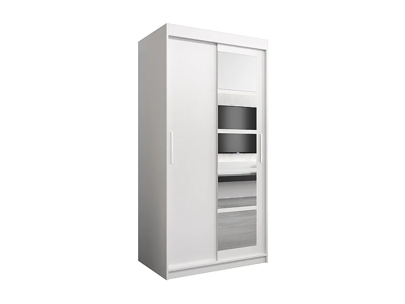 Roma 1 kledingkast met schuifdeuren 200/100/62 2 deuren (wit/wit)