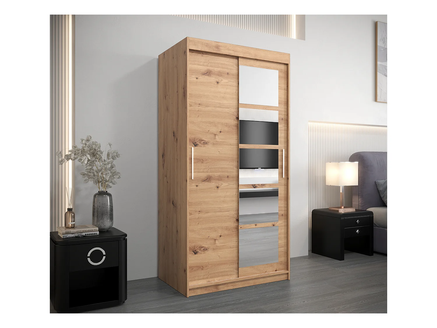 Schwebetürenschrank Roma 200/100/62 2-Türig (Artisan)