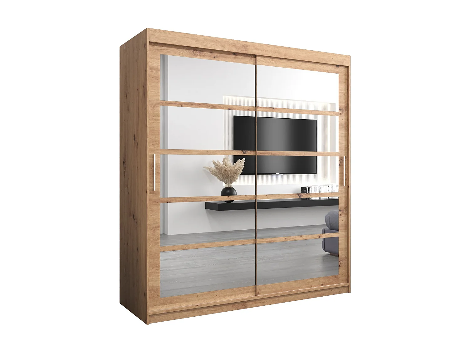 Armadio Roma 2 ad ante scorrevoli 200/180/62 2 porte (artisan/artisan)