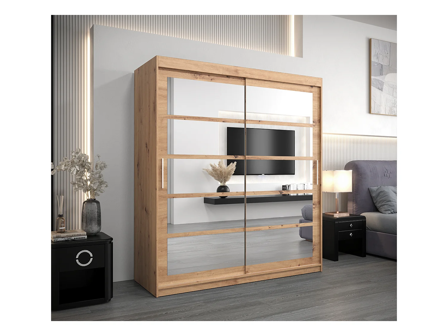 Armadio Roma 2 ad ante scorrevoli 200/180/62 2 porte (artisan/artisan)