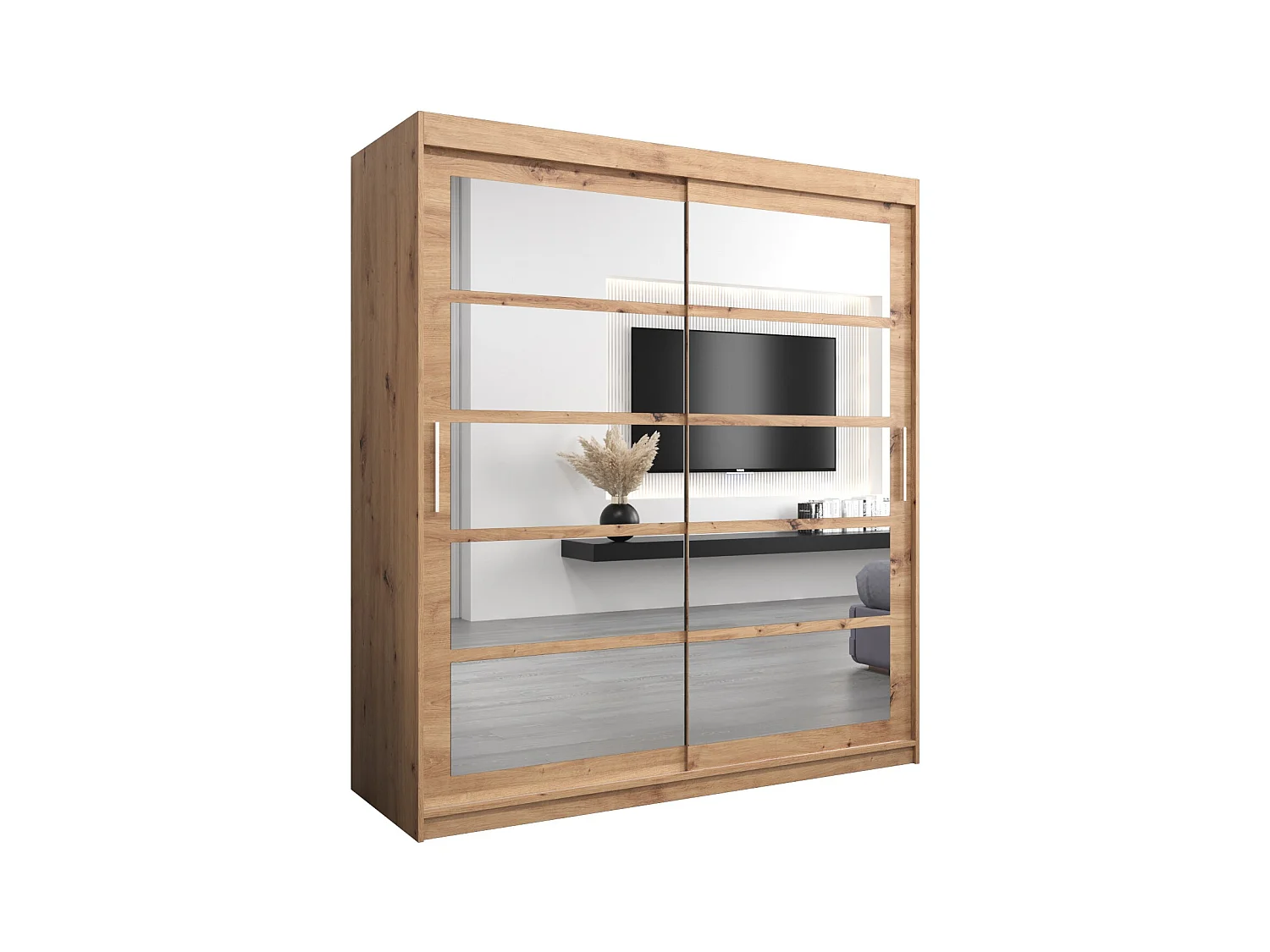 Armoire Roma 2 À Portes Coulissantes 200/180/62 2 portes (Artisan/Artisan)