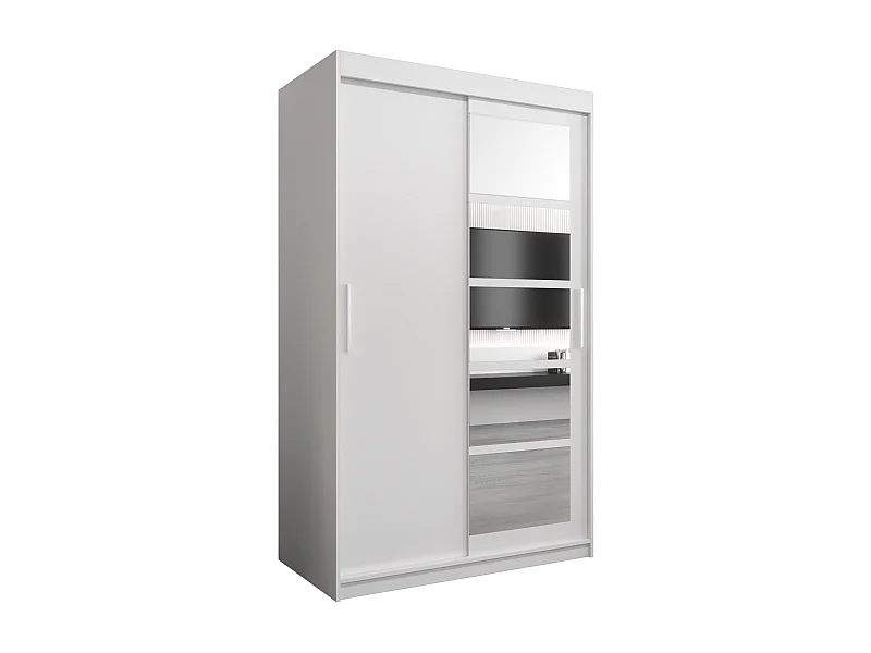 Armoire Roma 1 À Portes Coulissantes 200/120/62 2 portes (Blanc/Blanc)