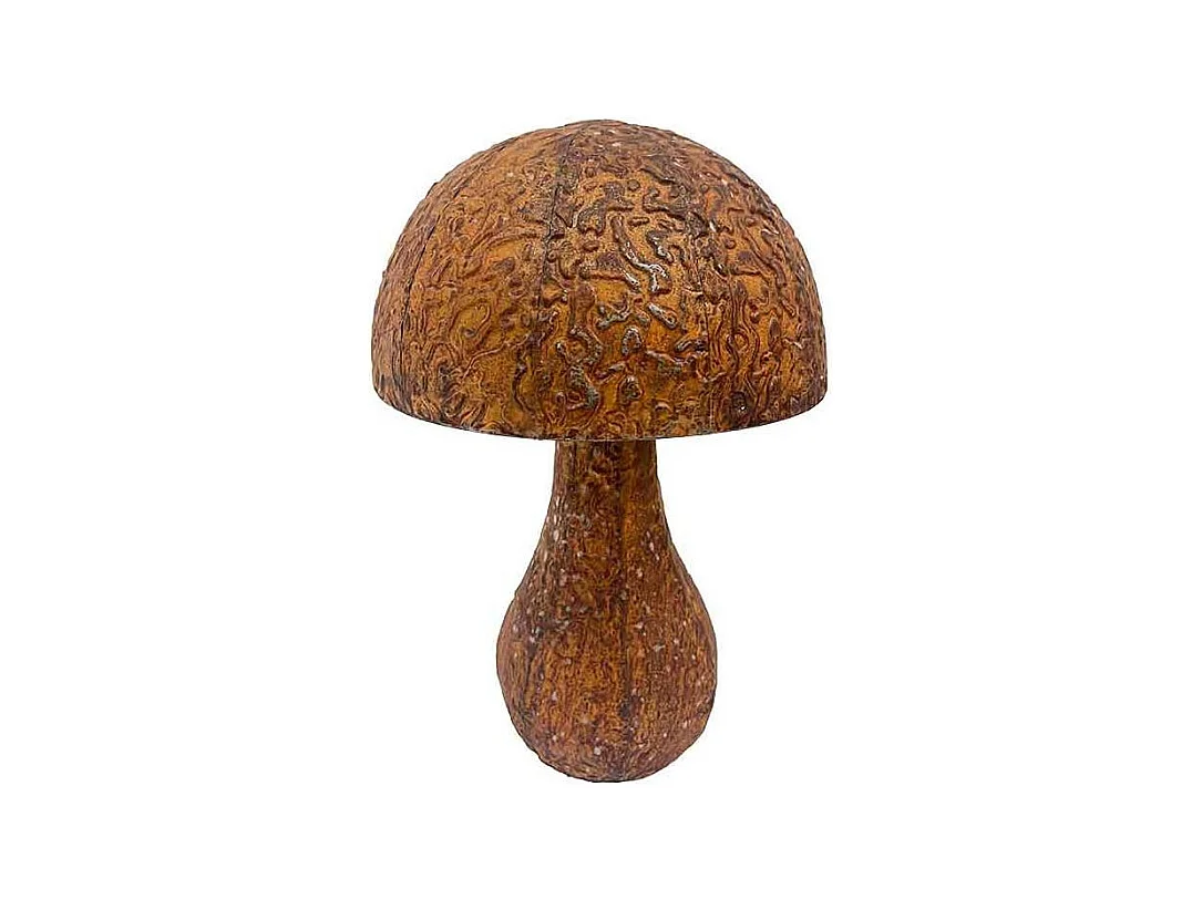 Champignon rond décoratif en acier rouillé 53 x 39 cm