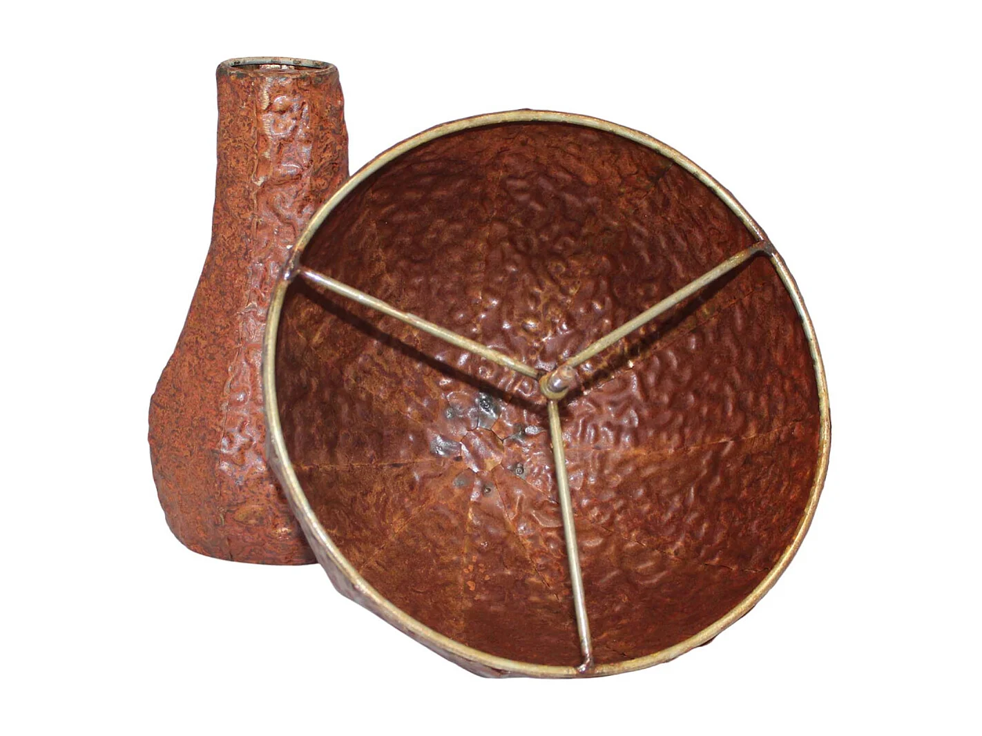 Champignon rond décoratif en acier rouillé 53 x 39 cm