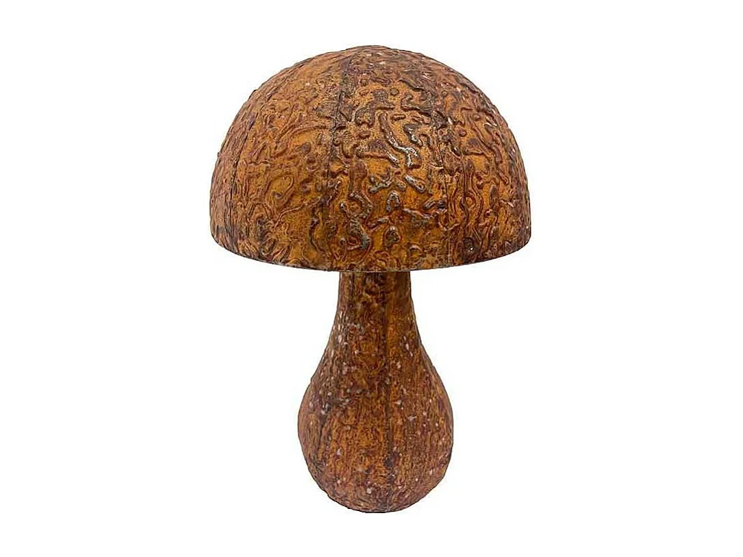 Champignon rond décoratif en acier rouillé 53 x 39 cm