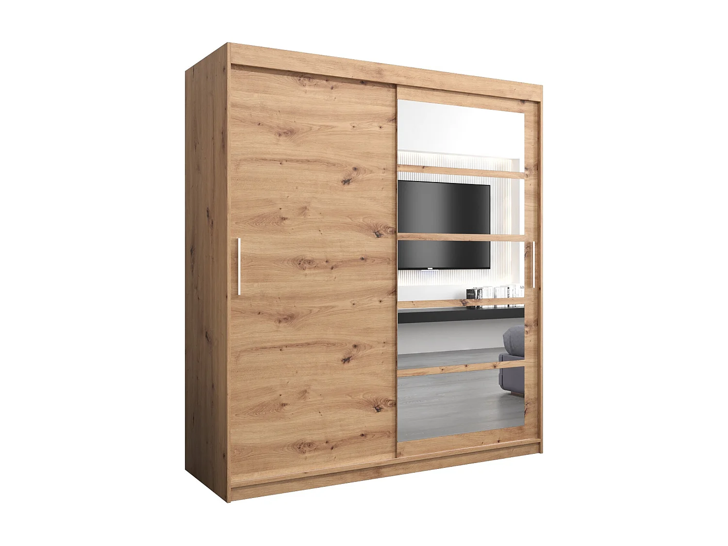 Armoire Roma 1 À Portes Coulissantes 200/180/62 2 portes (Artisan/Artisan)