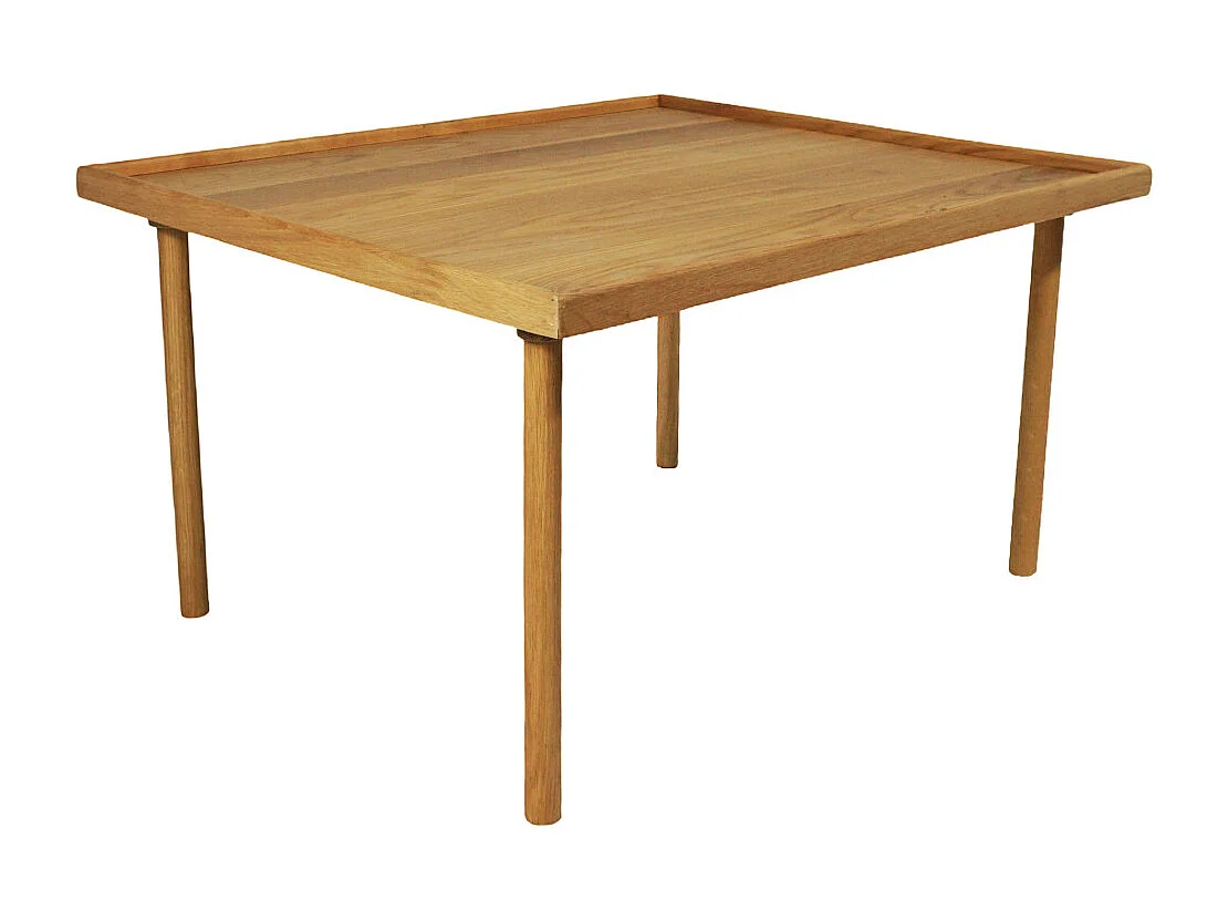 Mesa de centro de 46x55x70 cm de madera maciza de acacia en color beige Fresa