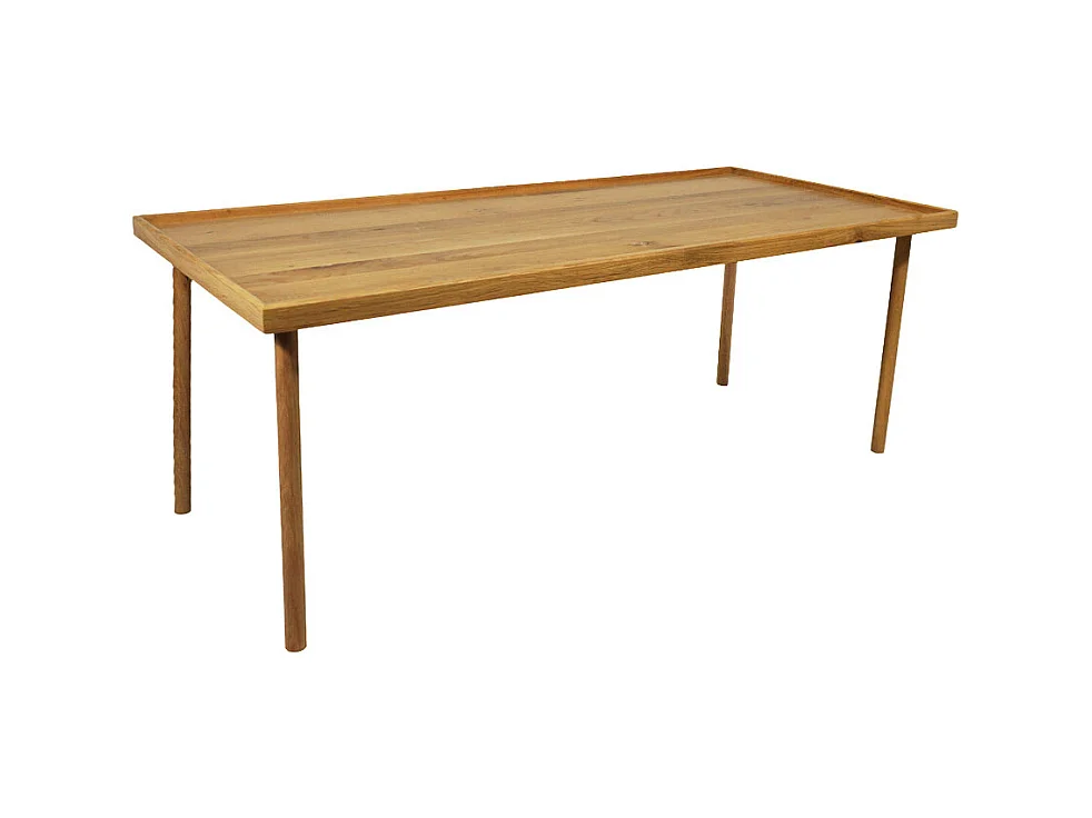 Mesa de centro de 40x60x120 cm de madera maciza de acacia en color beige Fresa