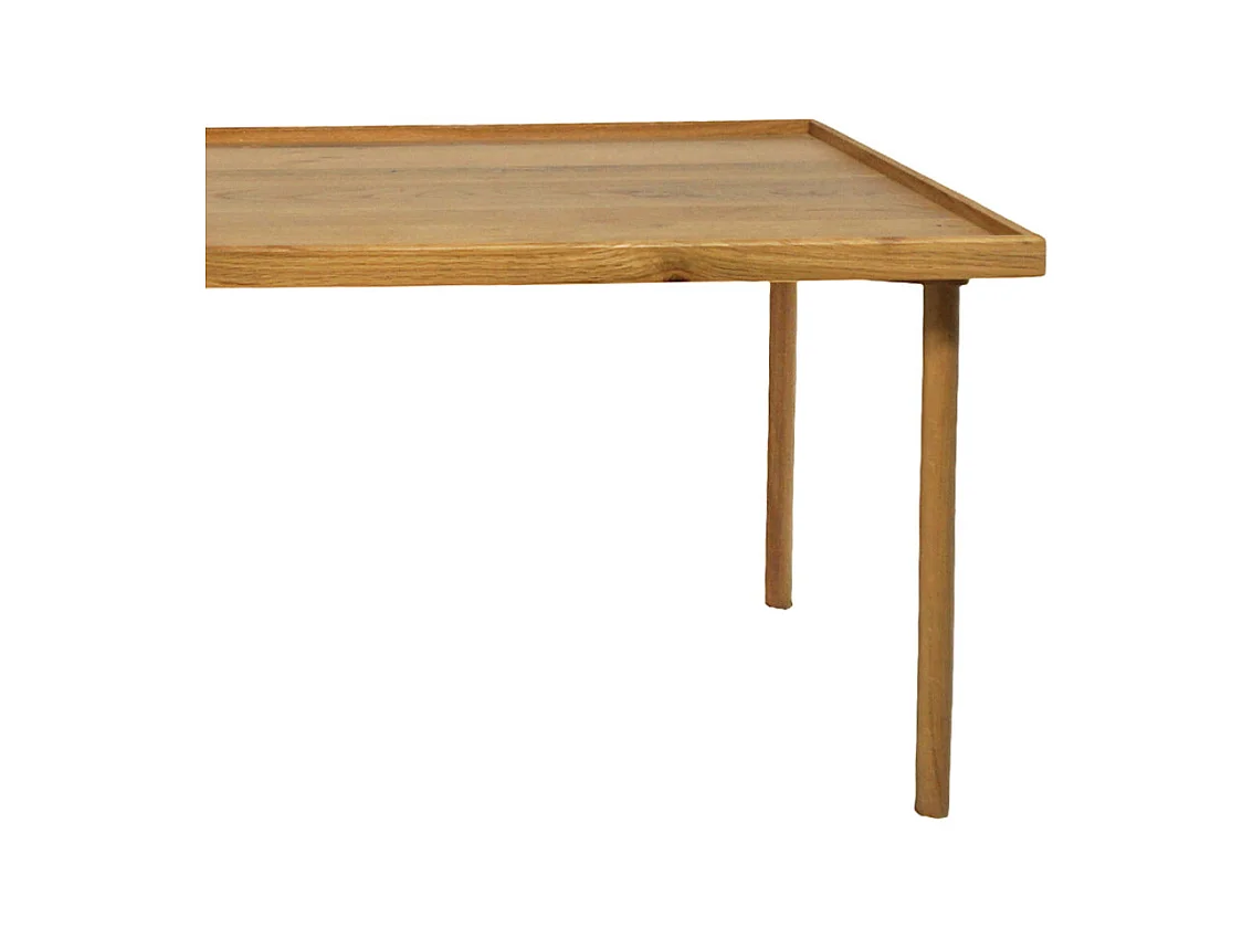 Mesa de centro de 40x60x120 cm de madera maciza de acacia en color beige Fresa