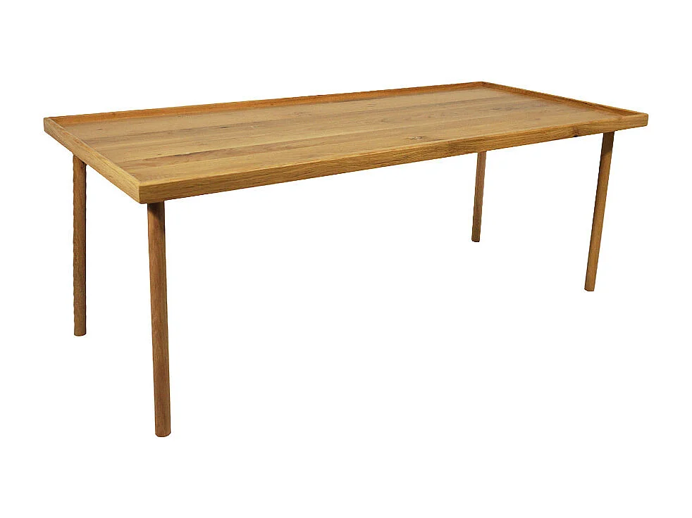 Mesa de centro de 40x60x120 cm de madera maciza de acacia en color beige Fresa