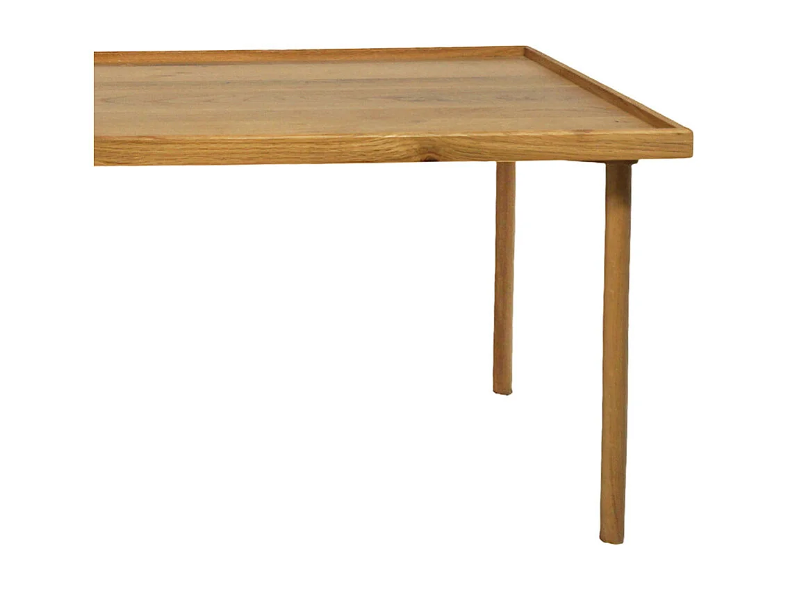 Mesa de centro de 40x60x120 cm de madera maciza de acacia en color beige Fresa