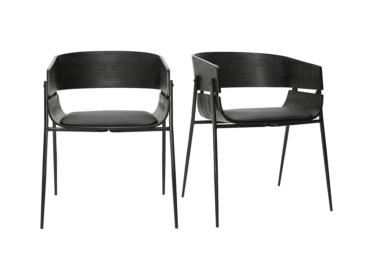 Chaises design noires (lot de 2) WESS